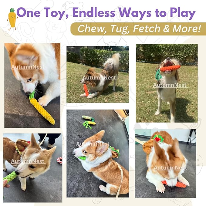 3PCS Mixed Color Woven Pet Rope Toys (Yellow, Green, Orange), Chew Toys for Dogs & Cats, Safe & Durable Braided Rope Toys for Pets-Mewly Pet