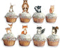 Forest Critters Painted Wooden Animal Cutout Shapes (Cupcake Topper (Set of 5))