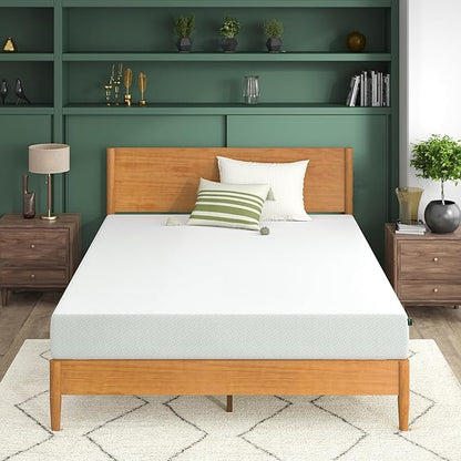 ZINUS 8 Inch Green Tea Memory Foam Mattress, Full, Fiberglass Free, Patented Custom Contour Support, Sturdy Base Foam, CertiPUR-US Certified, Mattress in A Box, White