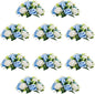 10Pcs Artificial Flower Ball Arrangement, Fake Floral Centerpieces Wedding Roses Bouquet for Parties Valentine's Day Wedding Centerpieces and Home Decor (Blue & White)