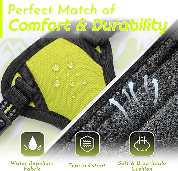 Eagloo Small Dog Harness No Pull, Service Vest with Reflective Strips and Control Handle, Adjustable and Comfortable for Walking, No Choke Pet Harness with 2 Metal Rings, Green, XS-Mewly Pet