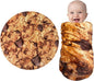 Jorbest Cookie Baby Blanket, 285 GSM Soft Flannel Swaddle Blanket Funny Gifts for Baby Shower Boys and Girls, Cookie Blanket for Toddler Newborn (Dark Brown, 36 inches)