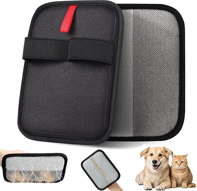 2 Upgraded Thickened Electrostatic Pet Hair Removal Gloves Brush,2025 New Reusable Cat Dog Hair Remover Grooming Gloves,Double Sided Washable Static Animal Fur Removal Tool for Couch,Carpet, Clothes-Mewly Pet
