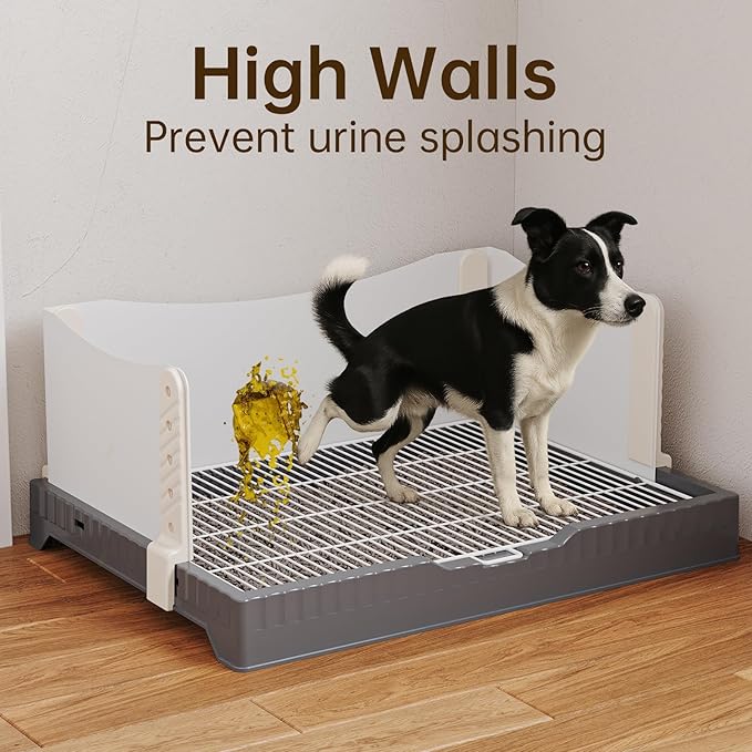 Oneluck Dog Litter Box with High Walls,30" x 22" Indoor Puppy Pee Pad Holder,Protection Wall Every Side for No Leak, Spill, Accident,Ideal for Medium Dog-Mewly Pet