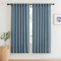 RYB HOME Stone Blue Semi Sheer Curtains, Natural Linen Blend Drapes Light Filtering Privacy Protected Back Tab Curtain Panels for Cottage Study Room Attic 52 x 72 inch, 2 Panels Set