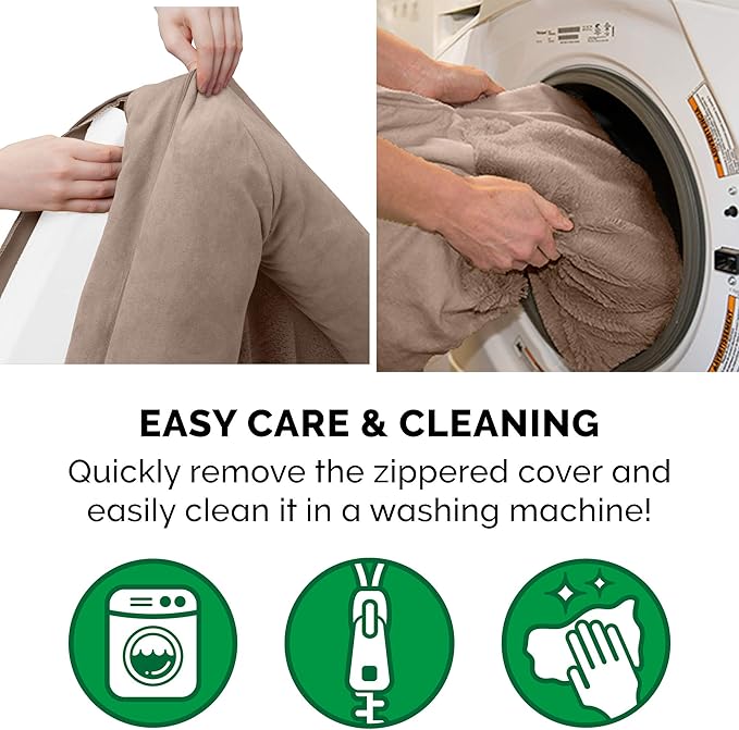 Furhaven Orthopedic Dog Bed for Large Dogs w/ Removable Bolsters & Washable Cover, For Dogs Up to 125 lbs - Plush & Suede Sofa - Almondine, Jumbo Plus/XXL-Mewly Pet