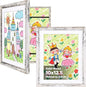 KINLINK 10x12.5 Kids Art Frames Set of 2, Solid Wood Kids Artwork Frames Changeable with Acrylic Front Opening Holds 150 Pictures, Art Frame for Kids Artwork with Mat or without Mat, Rustic White