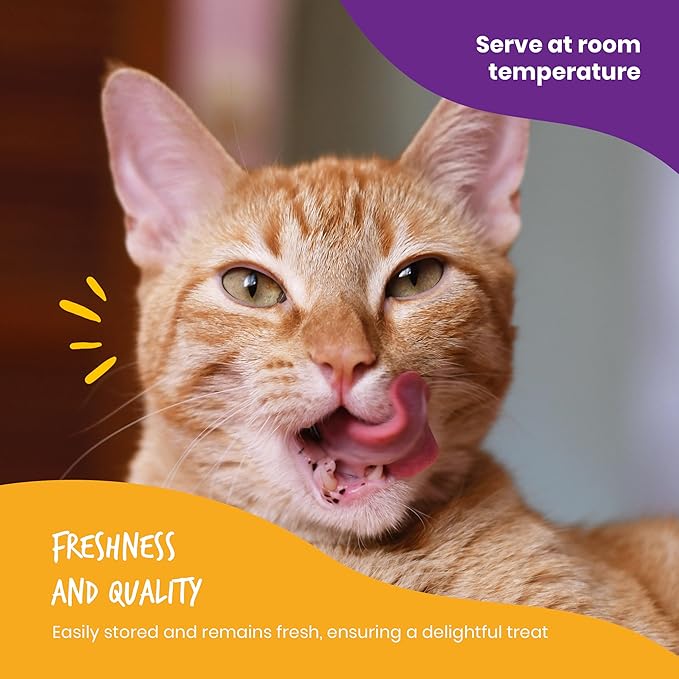 Beefeaters Cat Treats Lickable Puree 1.59oz (12-Pack) – Chicken, Grain-Free, Taurine-Enriched, Ideal for Training & Interactive Feeding-Mewly Pet