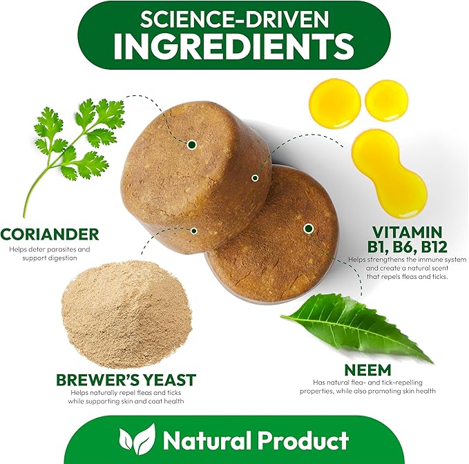 Flea and Tick Prevention for Dogs Pills - Natural Dog Flea & Tick Control - 170 Soft Chewables - Oral Defense Treatment for Dogs Supplement - Vet Formulated Chews - All Breeds & Ages - Made in USA-Mewly Pet