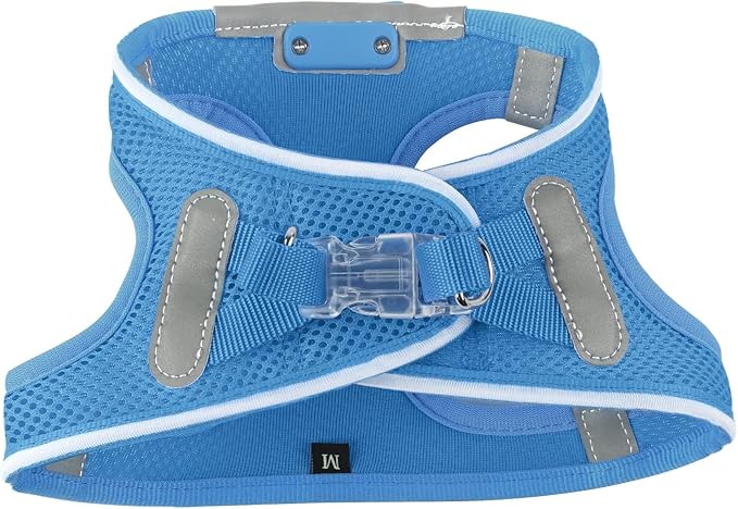 Light Up Dog Harness,Rechargeable LED Dog Harness for Small Medium Large Dogs,Reflective Lighted Safety Vest for Night Walking & Camping,Lightweight & Adjustable,Sky Blue,XS-Mewly Pet