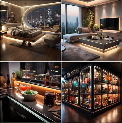 Short Led Strip Lights 5V USB LEDs Display Cabinet Lighting COB LED Strip Light 3000K Warm White Not Dimmable Flexible Small led Lights for DIY Home LED TV Lights Indoor Use (3.28FT/1M)