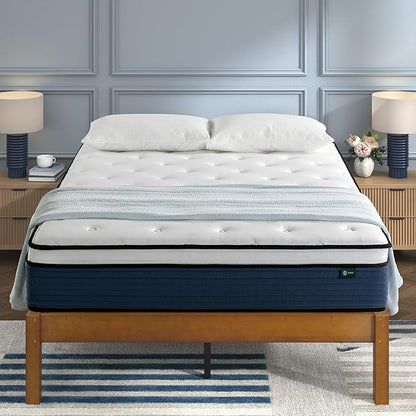ZINUS 10 Inch Comfort Support Hybrid Mattress [New Version], Queen, Fiberglass Free, Medium Plush, Motion Isolation, Certified Safe Foams & Fabric, Mattress in A Box