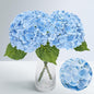 Waipfaru 21" Real Touch Blue Hydrangea Artificial Flowers with Long Stem & Leaves, Full Latex Faux Hydrangea Flowers for Home Decor Party Floral Arrangements Wedding Bouquets Centerpieces, 2Pcs