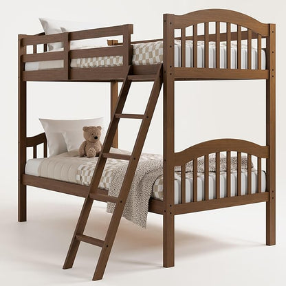 Storkcraft Long Horn Twin-Over-Twin Bunk Bed (Hazelnut)- GREENGUARD Gold Certified, Converts to 2 Individual Twin Beds