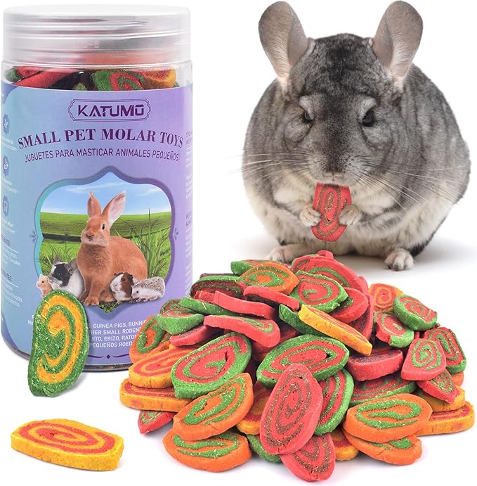 KATUMO Rabbit Toys, 220g / 7.7oz Rabbit Treats Bunny Chews Guinea Pig Molar Treats for Bunny, Hamster, Chinchilla, Gerbil, Other Small Rodents-Mewly Pet