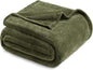 Exclusivo Mezcla Fleece Blanket Twin Size for Bed, Super Soft and Warm, All Season Use, Cozy, Plush, Lightweight, 60x80 Inches Olive Green