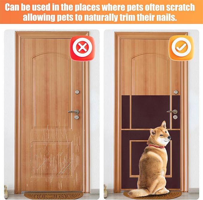 Pet Nail Self Adhesive Replacement Emery Paper Fits Most Dog Scratch Pad Cat Litter Box DIY on The Places Where Pets Like to Scratch Alternatives to Cat and Dog Nail Clippers (10in*13ft, Brown)-Mewly Pet