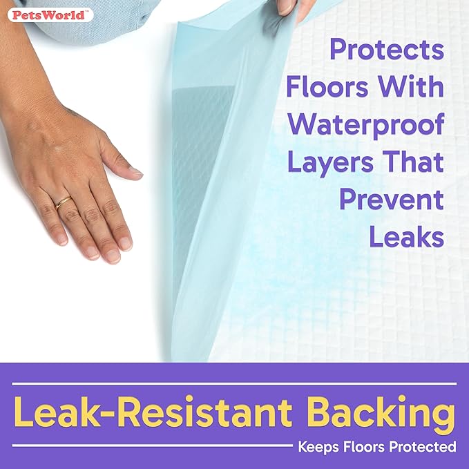 PETSWORLD Puppy Pads, 23x36 Inch, 2400 Count - Puppy Pee Pads for Dogs, Tear Resistant, Economy Value, Super-Absorbent Polymer Gel Core, Perfect for Puppies, Smaller Dogs-Mewly Pet