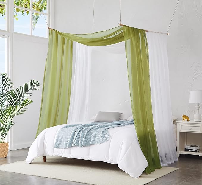 Warm Home Designs Sage Green Sheer Window Scarf. All Valance Scarfs are 54 X 216 Inches. Great As Wedding Arch Draping Fabric, Bed Canopy Or for Decorative Project. AM Sage 216