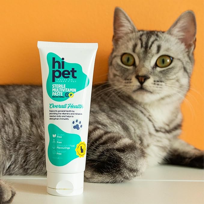 Hi Pet Multivitamin Cat Malt, Cat Treats Lickable, Supports Immune System, Metabolism, Dental Health, Weight Control, Iron for Cats, 2.65 Oz (Pack of 6)-Mewly Pet