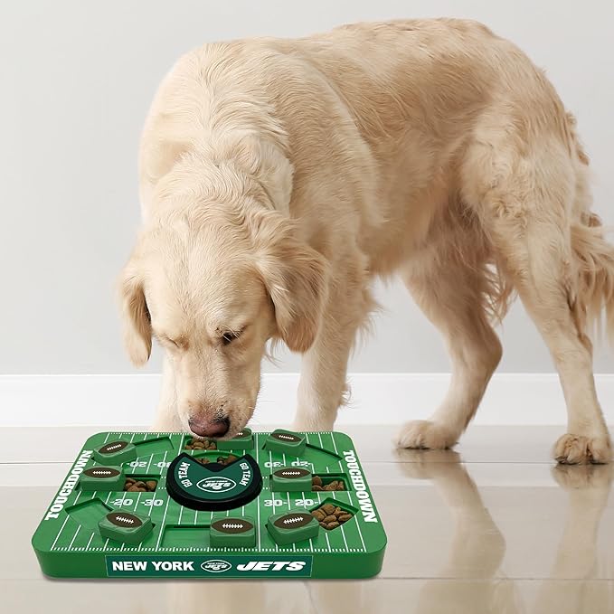 Pets First NFL New York Jets Large Puzzle Toy, Dog Puzzle Treat Toy, New Large Size, Interactive Dog Treat Toy, Dog Slow Feeding Toy-Mewly Pet