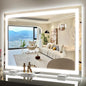 38"x28" Inch Large Lighted Vanity Mirror, 3-Color Lighting & Dimmable Modes, LED Makeup Mirror for Bathroom/Dressing Room (Wall/Tabletop Mount, White)
