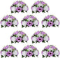 NUPTIO Flower Wedding Centrepieces for Tables - 10 Pcs 9.5in Diameter Lilac & White Artificial Flowers Rose Ball for Centerpieces Table - Fake Rose Arrangements for Weddings Birthday Party Decor
