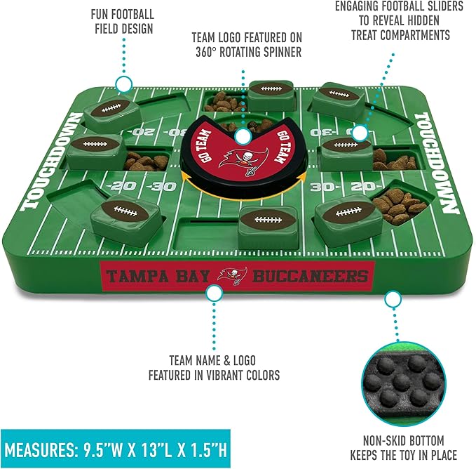 Pets First NFL Tampa Bay Buccaneers Large Puzzle Toy, Dog Puzzle Treat Toy, New Large Size, Interactive Dog Treat Toy, Dog Slow Feeding Toy-Mewly Pet