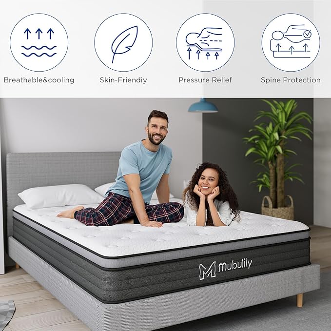 Full Size, 8 Inch Hybrid Full Size,Hybrid Mattress in a Box with Independent Spring, Soft and Comfortable Medium Firm Mattress,Cooler Sleep with Pressure Relief and Support