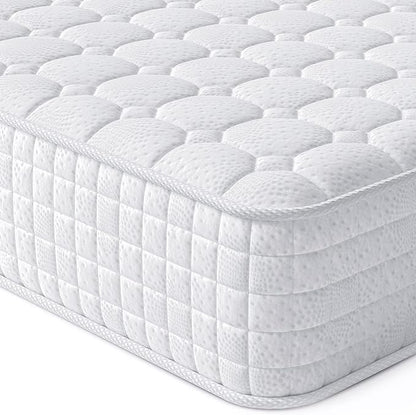 Vesgantti 8 Inch Multilayer Hybrid Twin XL Mattress - Multiple Sizes & Styles Available, Ergonomic Design with Memory Foam and Pocket Spring, Medium Firm Feel, White