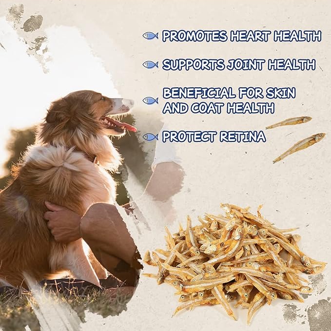 Whole Fish Treats for Dogs Cats, Air Dried -100% Wild-Caught Fish Treat, Only Two Ingredient, High in Protein and Omega-3, 8oz-Mewly Pet