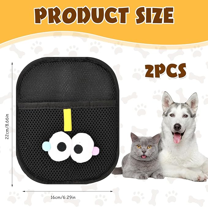 2 PCS Electrostatic Pet Hair Remover, Pet Hair Remover Tool for Cats & Dogs, Cleaning Gloves for Carpet, Couch, Furniture, Car Seat, Double-Sided, Reusable, Washable-Mewly Pet