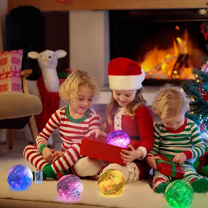 4.3'' Moon Lamp Kids Night Light Galaxy Lamp 16 Colors LED Moon Light with Touch & Remote Control Bedside Lamp as Christmas Birthday Gifts for Girls/Boys/Kids