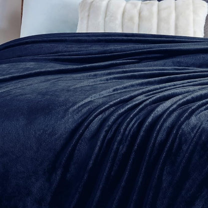 Walensee Navy Blue Fleece Blanket Plush Throw Fuzzy Lightweight (Throw Size 50x60 Navy Blue) Super Soft Microfiber Dark Blue Flannel Blankets for Couch, Bed, Sofa Ultra Warm and Cozy for All Seasons