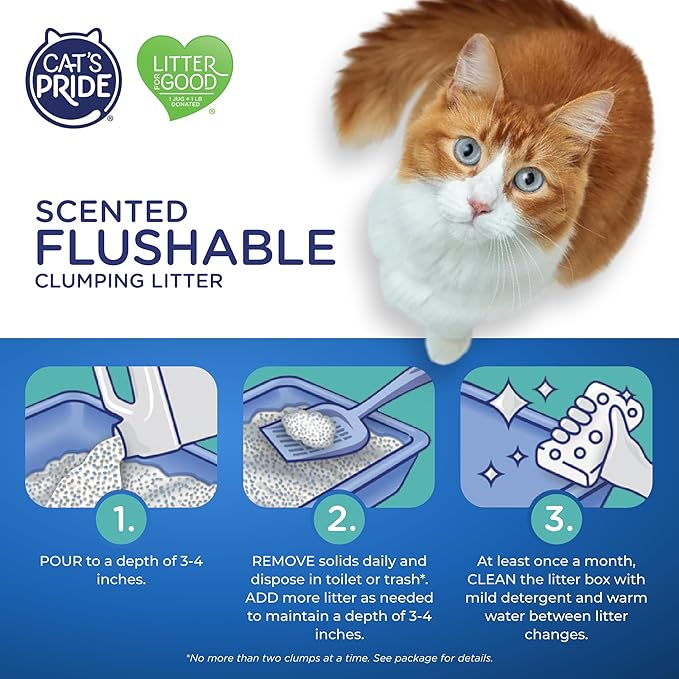 Cat's Pride Lightweight Clumping Litter: Flushable - Powerful Odor Control - Scented, 10 Pounds-Mewly Pet