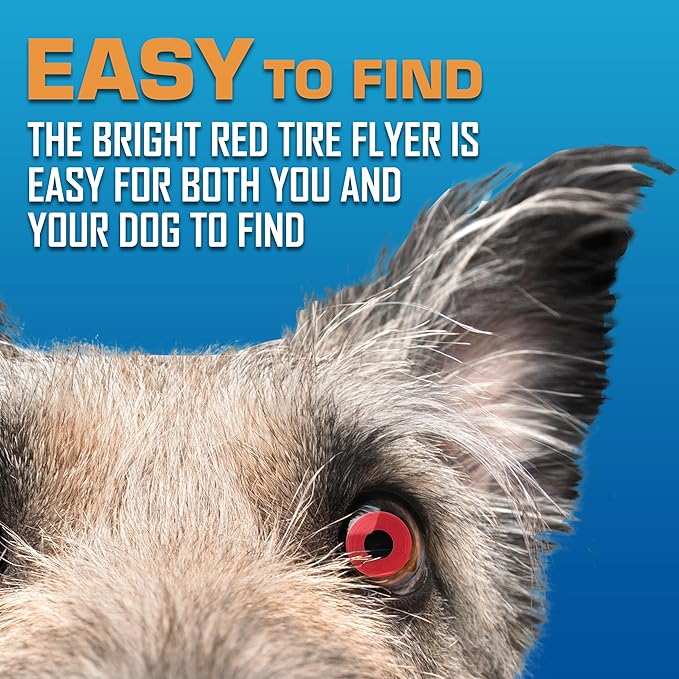 Nerf Dog Atomic Flyer Outdoor Dog Toy, 10 Inch Flying Disc Dog Fetch Toy, Rubber Dog Toy for Medium Dogs and Large Dogs, Red-Mewly Pet