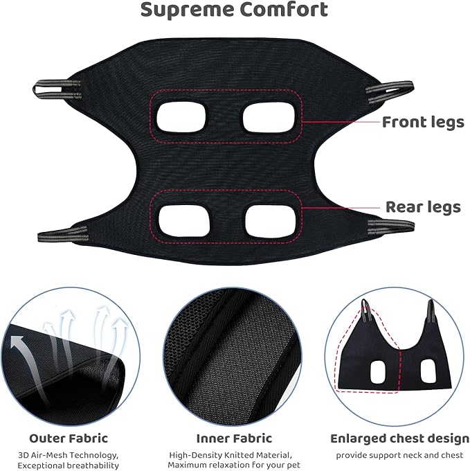 Guzekier Dog Grooming Hammock for Trim Nail, Dog Sling for Grooming, Dog Hammock Restraint Bag with Nail Clippers/Trimmer, Nail File, Pet Comb,Ear/Eye Care-Mewly Pet