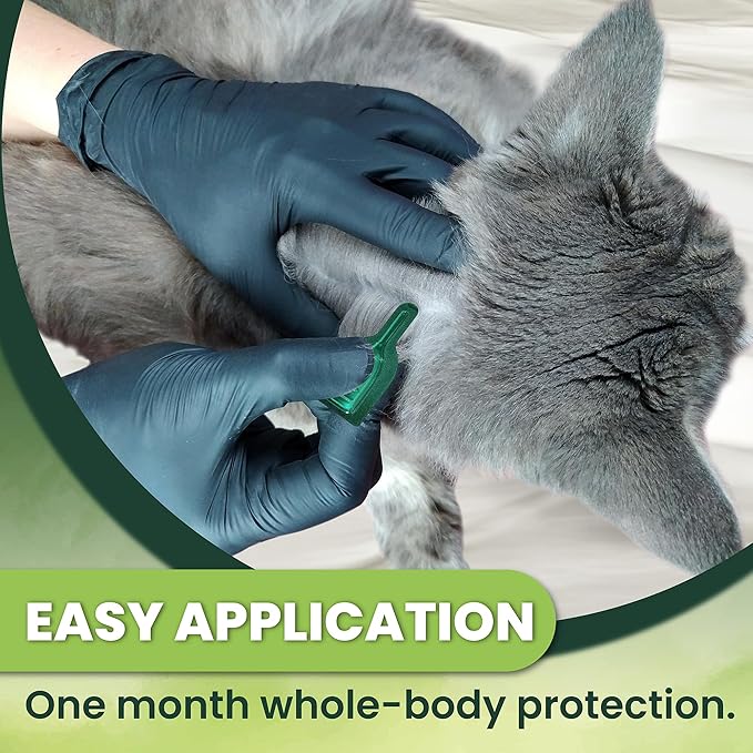 Flea and Tick Prevention for Cats: Flea & Tick Topical for Cats Over 1.5lbs, 6 Dose Flea and Tick Control/Prevention for 6 Months (6 Pack)-Mewly Pet