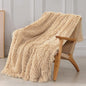 Tuddrom Decorative Extra Soft Faux Fur Blanket Twin Size 70" x 78",Solid Reversible Fuzzy Fluffy Cozy Plush Fleece Comfy Microfiber Blanket for Couch Sofa Bed,Apricot