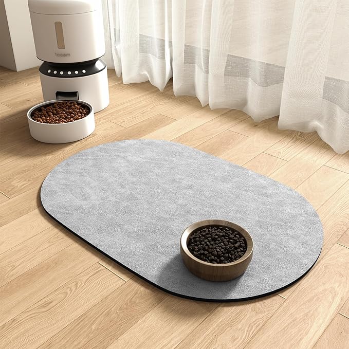 Absorbent Dog Food Mat-Dog Mat for Food and Water Bowl, Quick Dry Pet Food Mat, No Stains Cat Feeding mat, Pet Accessories Pet Supplies-Cat Water Bowl Mat for Messy Drinkers-Mewly Pet