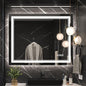 40x32 Inch Led Mirror for Bathroom with Front Light and Backlit, Dimmable Anti Fog Wall Bathroom Mirror with Led Lights, Water Proof, Decor Vanity Mirror