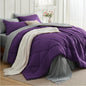 Bedsure Twin Comforter Set - 5 Pieces Reversible Purple Bedding, Twin Size Bed Set for All Seasons, Bed in a Bag with Down Alternative Comforter, Sheets, Pillowcase & Sham