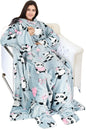 Catalonia Panda Print Wearable Blanket with Sleeves and Foot Pocket – Ultra-Soft Warm Fleece Long Throw Snuggly Blanket for Sleeping & TV Time – Cozy Christmas Gift for Women & Men