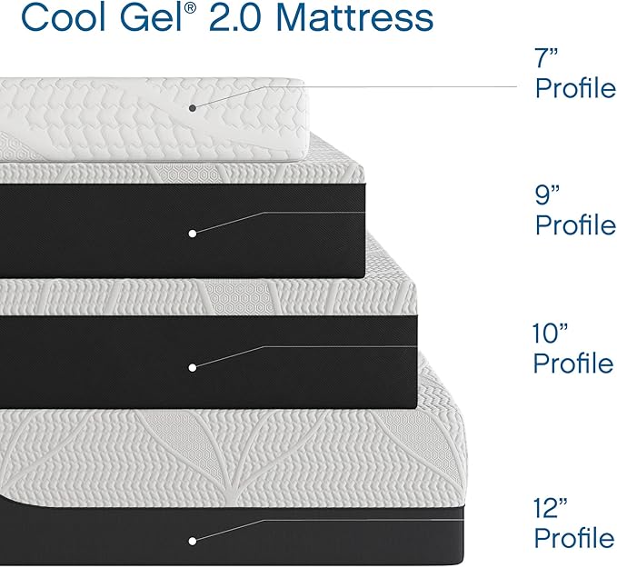 Cool Gel Chill 14 Inch Medium Firm Memory Foam Mattress Twin Size, with Bonus CoolGel Memory Foam Bed Pillow, 14" with Pressure Relief, CertiPUR-US Certified, Cooling Twin Mattress in a Box