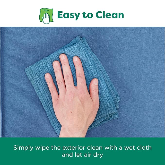 FurHaven Cooling Dog Bed – Medium Foam Mattress for Joint Pain Relief, Waterproof Liner, Removable Washable Cover, Durable for Outdoor Use, Deluxe Grid Indoor/Outdoor Bed – Blue, Medium-Mewly Pet