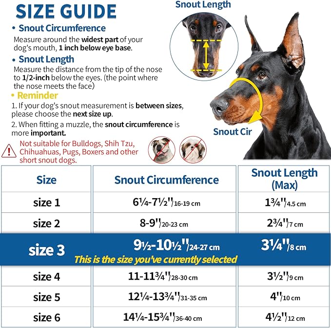 BARKLESS Dog Muzzle, Basket Muzzle Anti Biting Chewing, Sturdy Lightweight Cage Mouth Cover for Small Medium Large Sized Dogs, Allows Panting Drinking, Suitable for Grooming Trimming Training-Mewly Pet