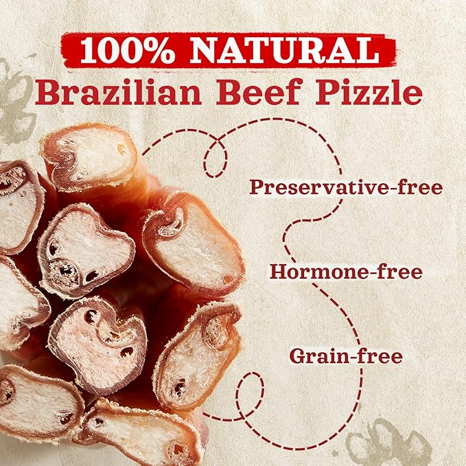 Natural Farm Odor-Free Thick Bully Sticks (6”, 5-Pack) All-Natural Long-Lasting Dog Chews, 100% Beef Pizzle, Grass-Fed, Grain-Free, Protein for Muscle Development & Energy, Perfect for Medium Chewers-Mewly Pet