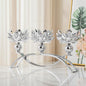 Crystal Candle Holders Lotus Candelabras Silver Arch Candlestick, Centerpiece Table, Home Hecor for Wedding, Dinning Room, Coffee Table, Kitchen, Living Room, Entryway (3 Arms, Tealight Candle)
