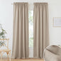 RYB HOME Linen Sheer Curtains for Living Room, Boho Classic Linen Blend Elegant Light Filtering Privacy Protected Panels for Bedroom Gym Room, Khaki, 52" W x 108" L, 2 Panels