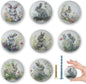 8Pack1.5 Rabbit with Flowers Ceramics Handle Knob Cute Safari Animal Decor Cabinet Dresser Drawer Knobs and Pulls